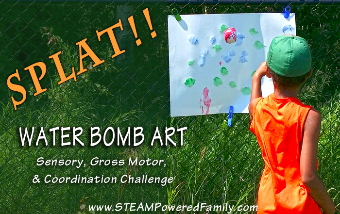 Water Bomb Art - A sensory, gross motor and coordination challenge. Excellent for sports lovers!