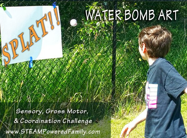 Water Bomb Art - A sensory, gross motor and coordination challenge. Excellent for sports lovers!