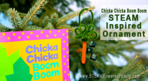 Chicka Chicka Boom Boom Ornament - A fun STEAM activity that teaches about computers, keyboard functions, engineering, fine motor skills and more.