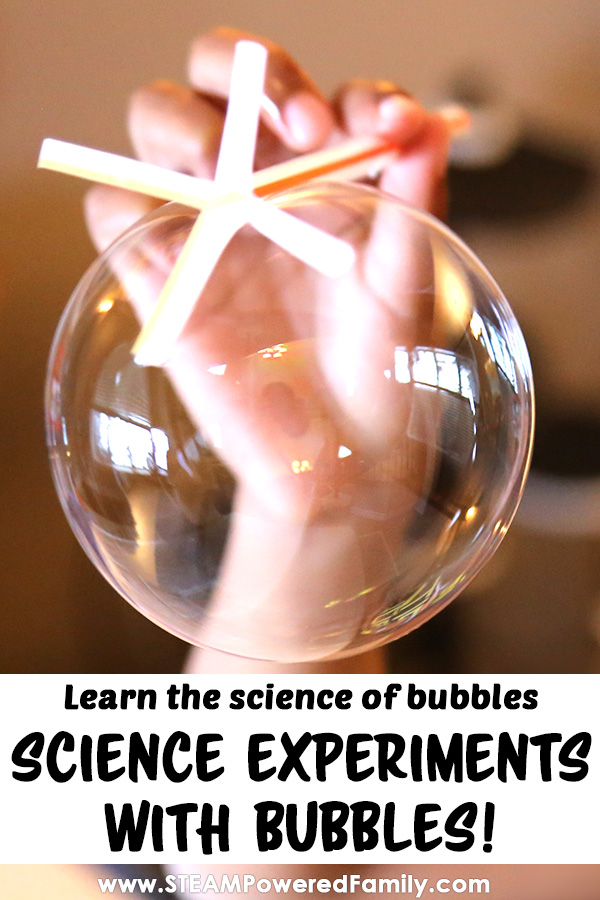 Kids love bubbles! This science experiment with bubbles will teach kids all about how bubbles get those gorgeous colours and a little bit about surface tension. A great way to learn some of the science behind this childhood favorite, the science of bubbles! #BubblesScience #BubbleScience #BubbleScienceForKids #ScienceExperiment #Bubbles #BubbleScienceFair #BubblesScienceFairProject  via @steampoweredfam