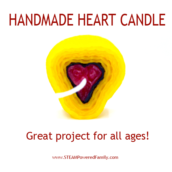Handmade Heart Candle – Beeswax Sheet Candles