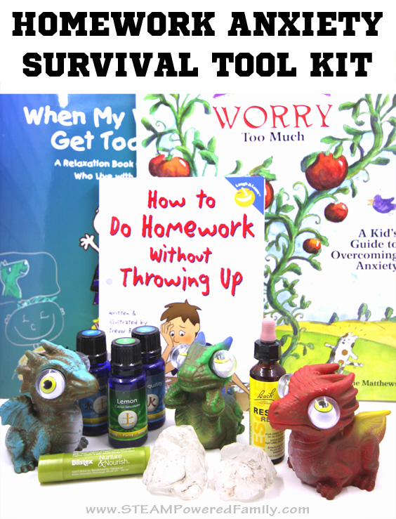 Homework anxiety is something most kids struggle with it at some point. One thing that can help children is to build a Homework Anxiety Survival Tool Kit.