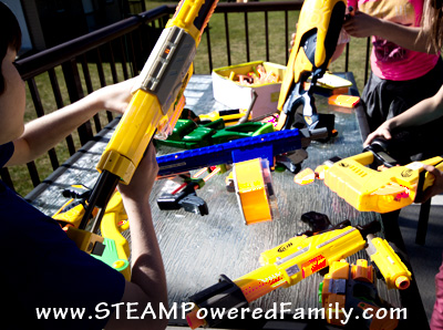 Build a Nerf War Battlefield for a Nerf War birthday party or a summer filled with fun! A brilliant outdoor engineering challenge using upcycled items.