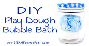 DIY Play Dough Bubble Bath - Easy clean fun!