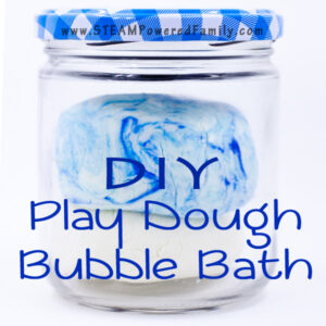 DIY Play Dough Bubble Bath - Easy clean fun!