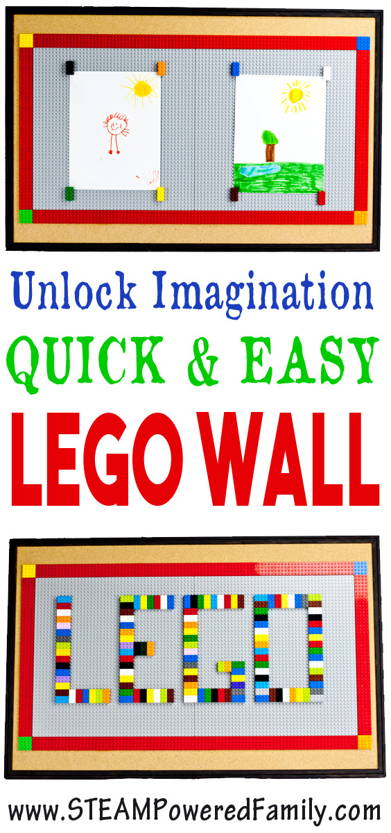 How To Unlock Imaginations with a Quick and Easy Lego Wall Hack. Perfect for the home or classroom, this upcyle Lego project will inspire creativity and offers tremendous functionality.  via @steampoweredfam