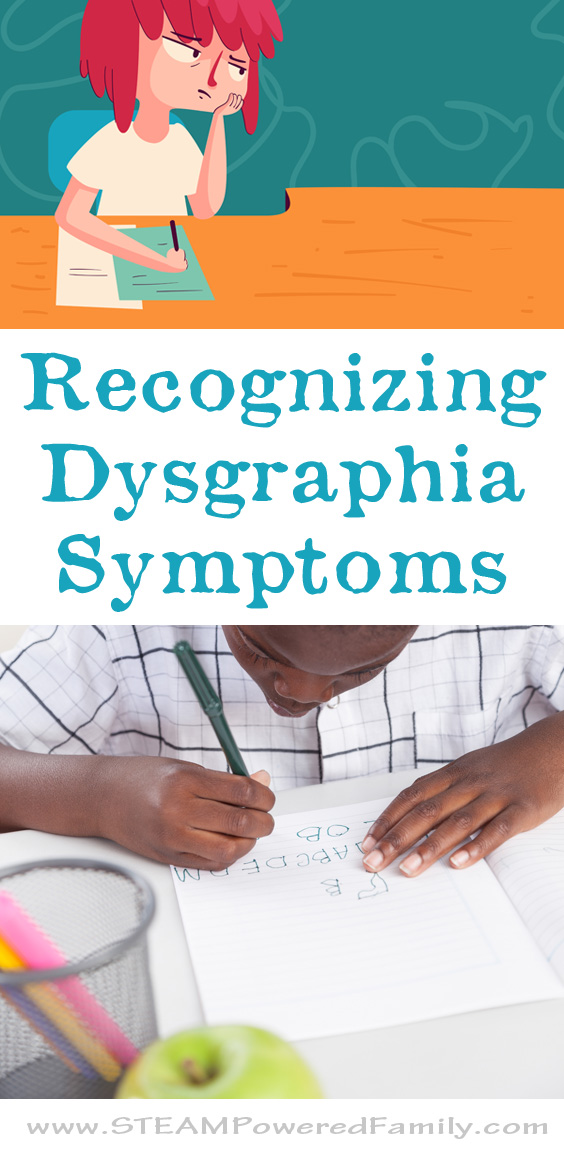 Dysgraphia symptoms involve struggles with writing, but are much more than just messy writing. Learn the signs and symptoms to help these children excel.  via @steampoweredfam