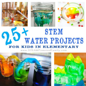 25+ STEM Water Projects for Kids in Elementary - Learn, educate, grow with nature's favourite drink... water! States of matter, density, chemistry, engineering and more.