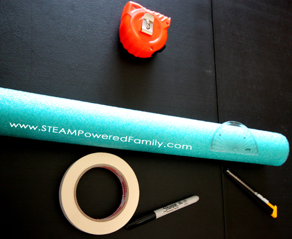The pool noodle periscope is a fantastic engineering build project that explores the sense of sight. This is one of over 50 projects featured in STEAM Kids.