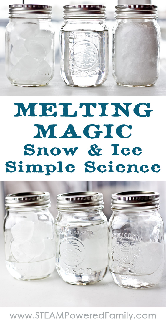 Snow Ice Simple Science is an experiment all ages can do and teaches valuable lessons about the molecular structure of water in ice form versus snowflake.