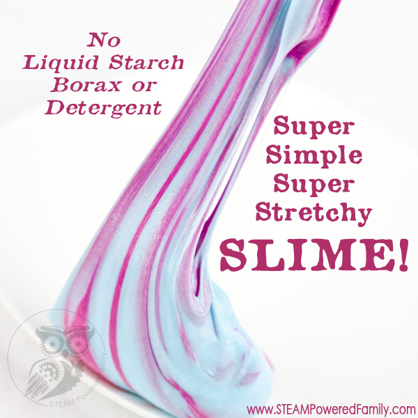 Finally! A way to make slime that really works! No liquid starch, no borax, no detergent. Super simple, and super stretchy! Ours stretched over 40 feet!