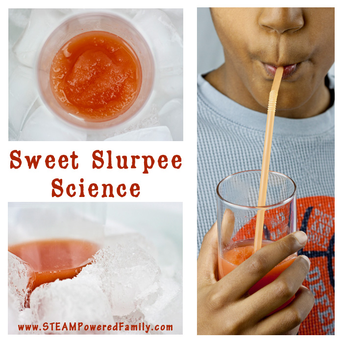 Sweet slurpee science is a fantastic activity for kids, with a tasty result they will love. This simple heat transfer experiment is perfect for all ages.