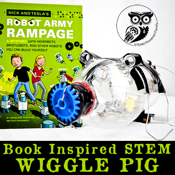 This book inspired STEM activity is a wonderful blend of fun reading and a silly and creative wiggle bot build that we nicknamed Wiggle Pig!