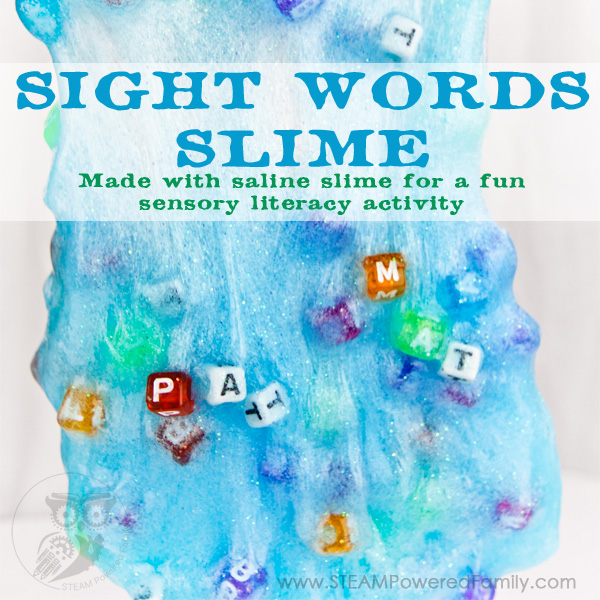Sight Words Slime – Saline Slime Sensory Literacy Activity