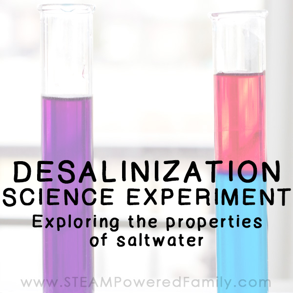 A series of experiments exploring the properties of saltwater including a desalination science experiment (the removal of salt from saltwater).