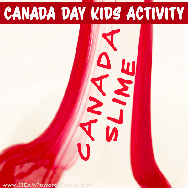 Canada Day Kids Activity making the perfect Canada Slime