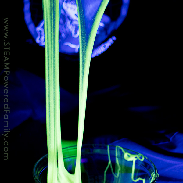 Glow in the dark slime - an easy recipe with amazing results! Perfect for an after dark party or a fun new twist to sensory play time. 