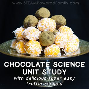 This massive resource on Chocolate Science, perfect for a unit study. Dive into hands on chocolate science with deliciously, simple truffle recipes.