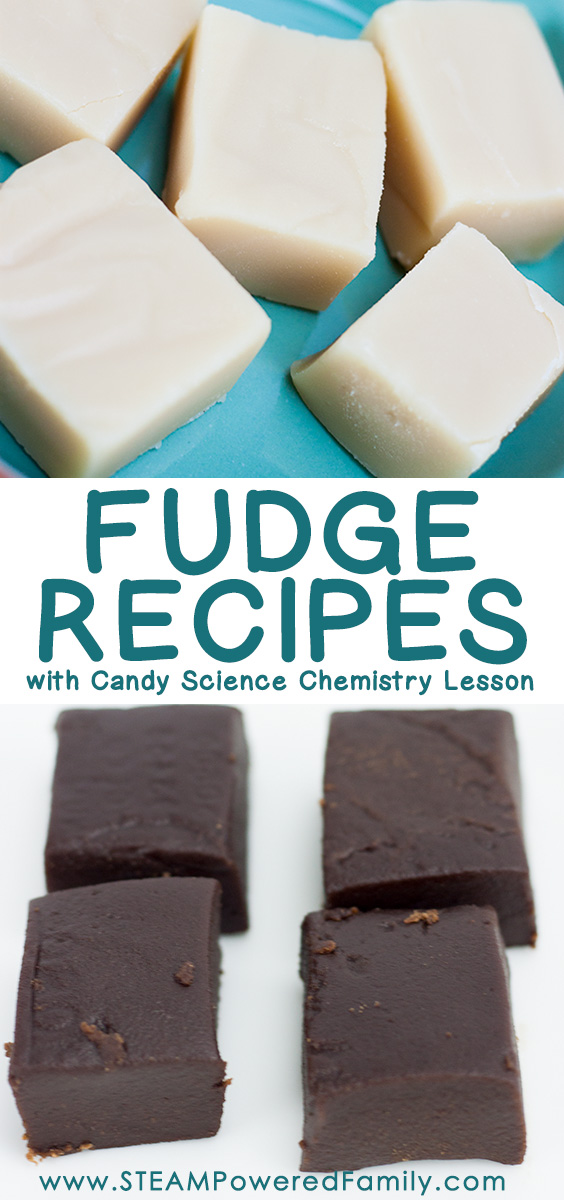 Fudge is a delicious, creamy candy treat. Making it is a fascinating science lesson. Vanilla and chocolate fudge recipes are shared with the candy science.