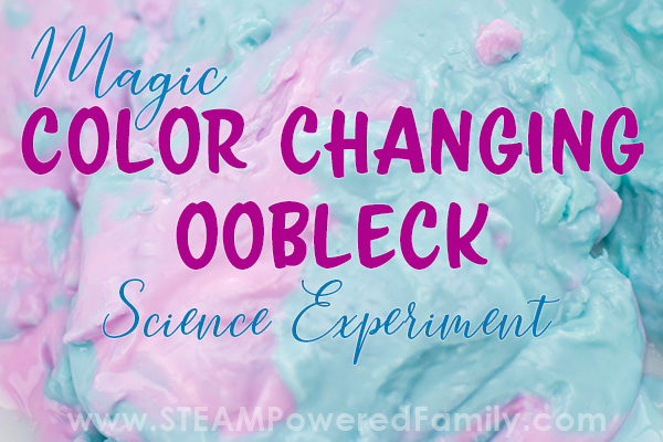 Magic colour changing oobleck science experiment