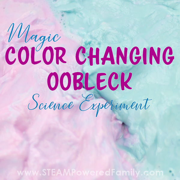 Colour changing oobleck recipe and science experiment to inspire young scientific minds