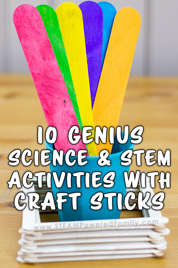 Science and STEM Activities that use craft sticks to inspire learning in elementary students. Learn how to build a crossbow launcher, a harmonica, a Newton's Cradle, a catapult and so much more. All with budget friendly craft sticks (popsicle sticks) #craftsticks #popsiclesticks #science #engineering #stemactivities via @steampoweredfam