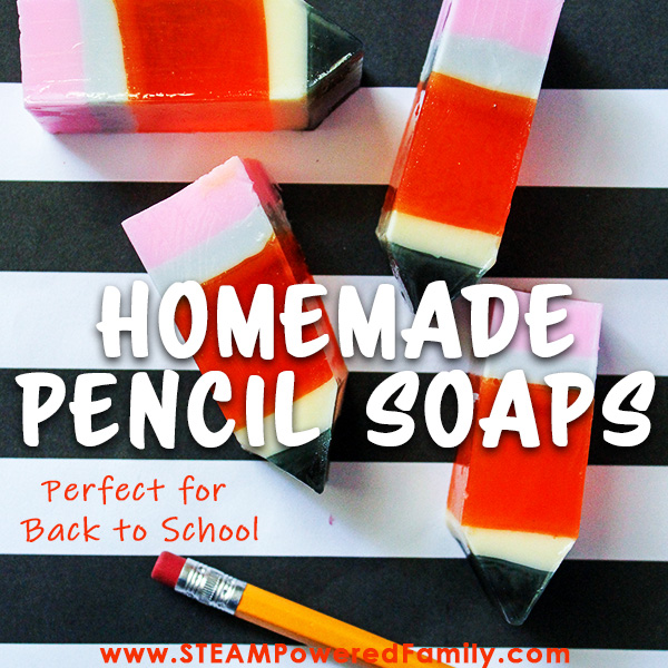 Super cute back to school activity making soap shaped like pencils