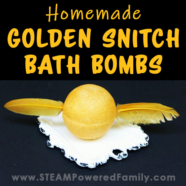 DIY Harry Potter Bath Bomb created to look like a Golden Snitch from Quidditch.