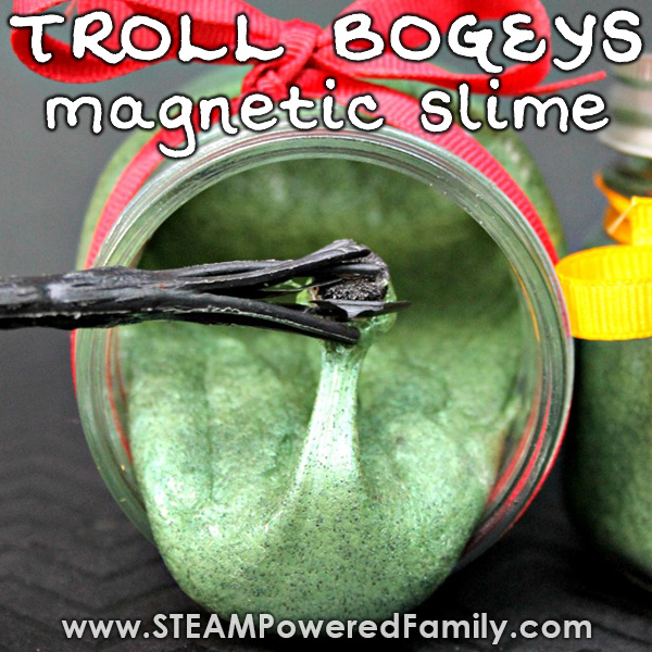 Inspired by Harry Potter this magnetic slime recipe is like troll bogeys