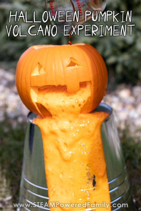 Puking pumpkin science experiment. This fall science experiment is perfect for Halloween. Simple chemistry kids love.  via @steampoweredfam