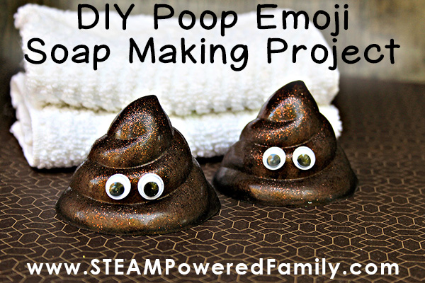 Poop Emoji Soap Making Project for Kids with a simple recipe that gives spectacular results. Kids will love using and gifting their poop emoji creations.
