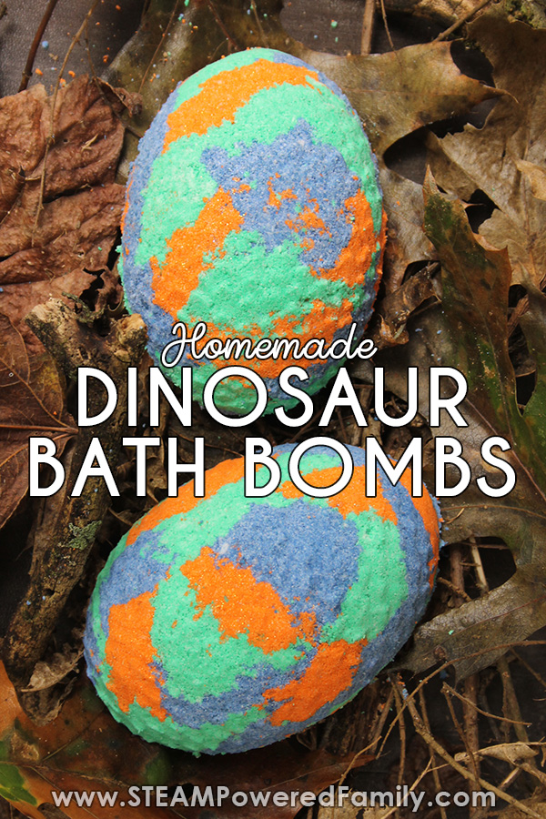 Dinosaur bath bombs DIY recipe with chemistry lesson