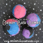 Galaxy Bath Bombs with a science lesson for kids