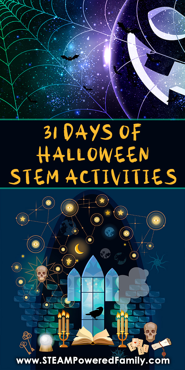 Love Halloween? Love STEM? Celebrate the countdown to Halloween with our 31 Days of Halloween STEM Activities. We have everything from spooky science experiments for your young scientists, engineering challenges that will have your pulse racing, math games and tech coding challenges to keep you on your toes, and even sensory and art activities to ensure everyone can have fun learning this Halloween. A little Halloween STEM for every day! #Halloween #STEMActivities #STEMActivity #STEMChallenges via @steampoweredfam