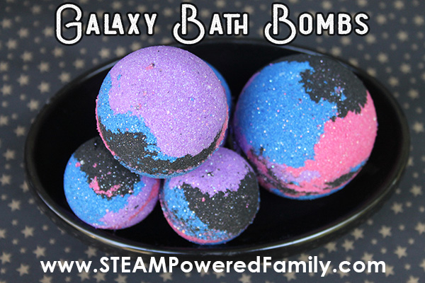 Galaxy Bath Bomb Recipe with Activated Charcoal and Science Lesson