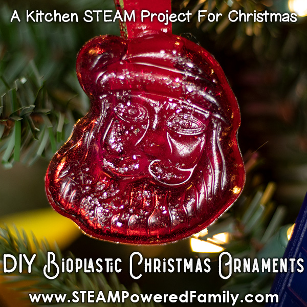 DIY plastic Christmas ornament kitchen science project