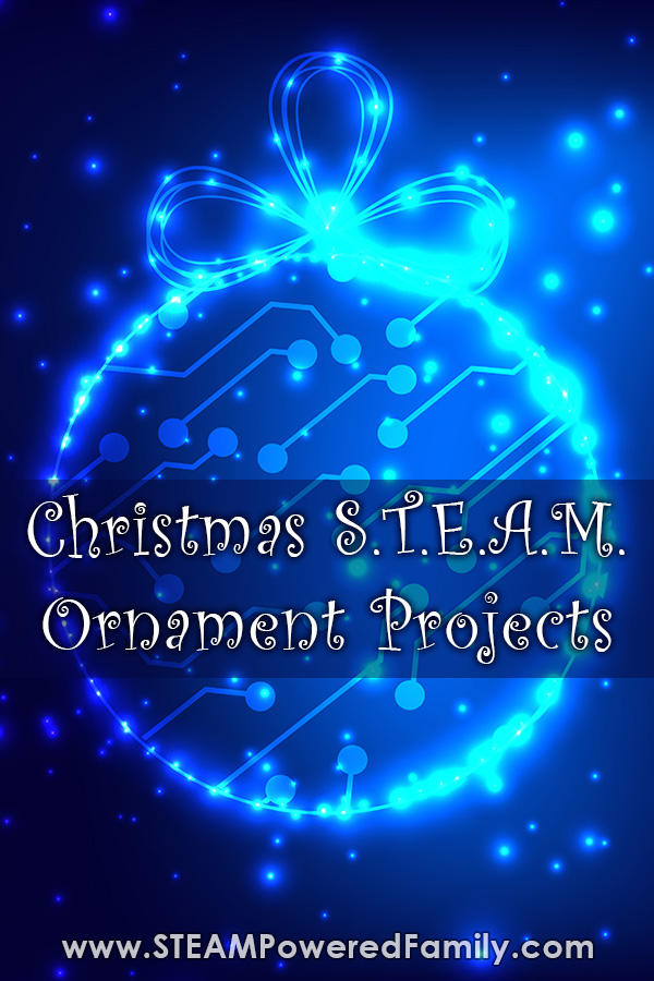 Power up your ornament making projects this year with STEAM (Science, Technology, Engineering, Math and Science) powered lessons to create your ornaments. Make everything from bath bombs to bioplastic ornaments and learn this Christmas season. #Christmas #STEAM #Science via @steampoweredfam