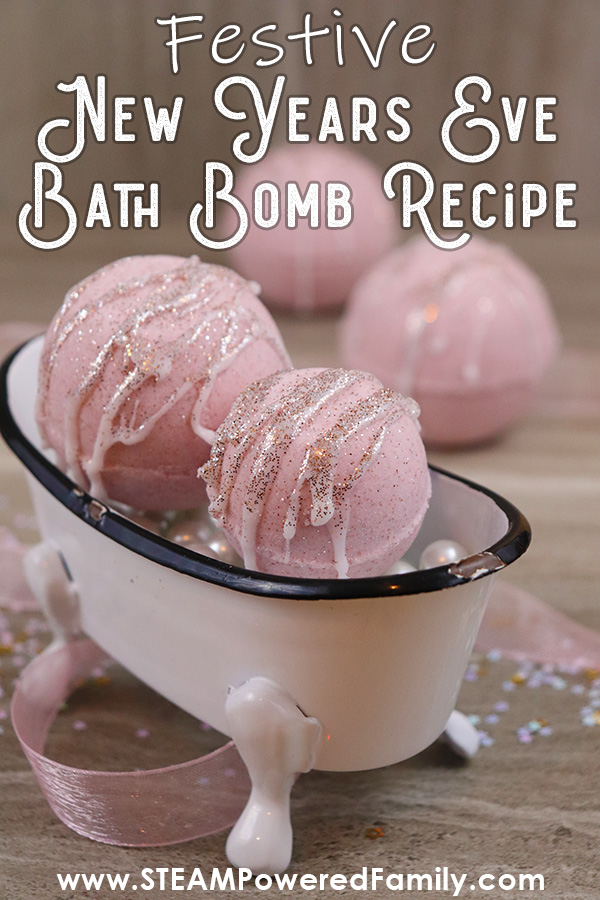 NYE Bath bomb recipe with pink champagne