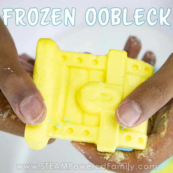 Frozen Oobleck with child playing