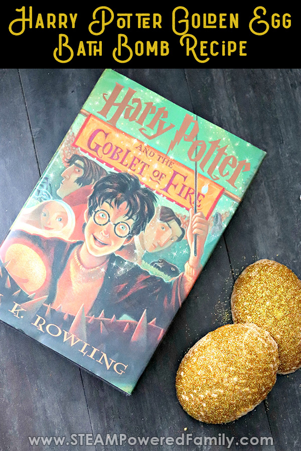 Harry Potter Bath Bombs Recipe inspired by the Golden Egg from the Triwizard Tournament. #HarryPotter #BathBombs via @steampoweredfam