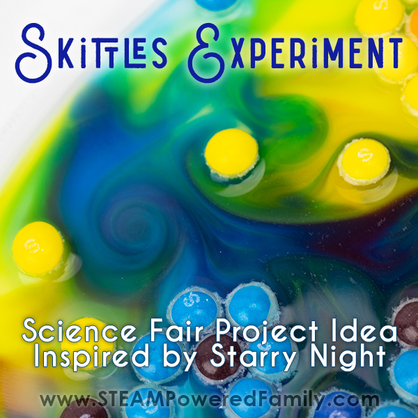 Skittles Experiment for the Science Fair inspired by Starry Night