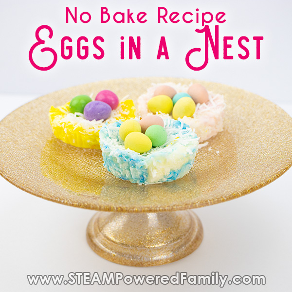 Eggs in a nest kid made no bake treats