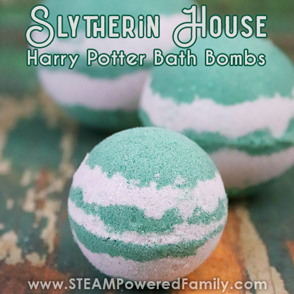 Harry Potter Bath Bomb Recipe for Hogwarts House Slytherin