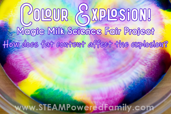 Color Explosion Magic Milk Experiment and Science Fair Project