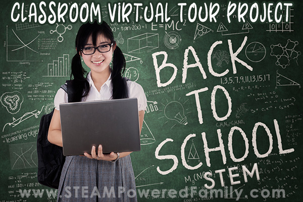 Student girl with a computer Back To School STEM, Classroom Virtual Tour