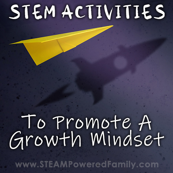 A paper airplane with a shadow of a rocket - STEM activities to promote a growth mindset