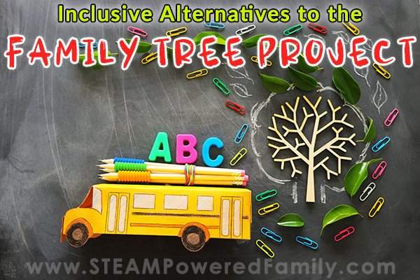 Tree and bus image promoting inclusive alternatives to the family tree project
