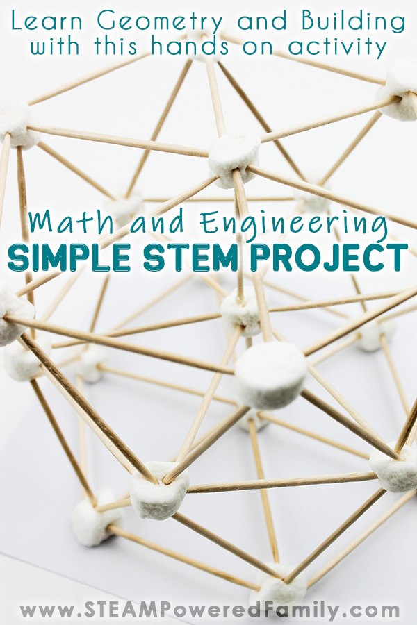 Ready for a simple project that has big wow factor that you can do with kids from preschool to middle school? Try this Marshmallow STEM Building Challenge using simple items to build complex Hexagon shapes to help master geometry and engineering principles. Explore concepts such as geometry, edges, vertices, faces, angles, structure, stability and more. STEM encourages kids to master skills in an integrated way, perfect for this hands on project. #Math #Geometry #STEM #Engineering #SimpleSTEM via @steampoweredfam