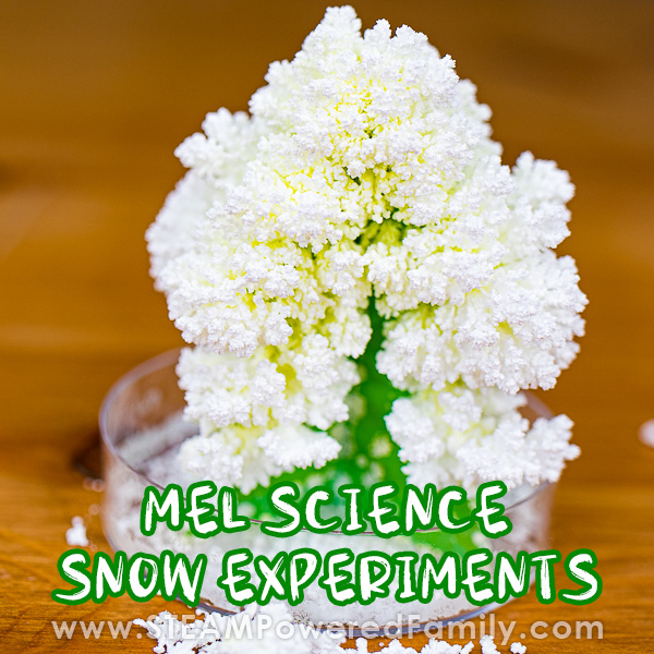 Winter Science Experiments making fake snow.