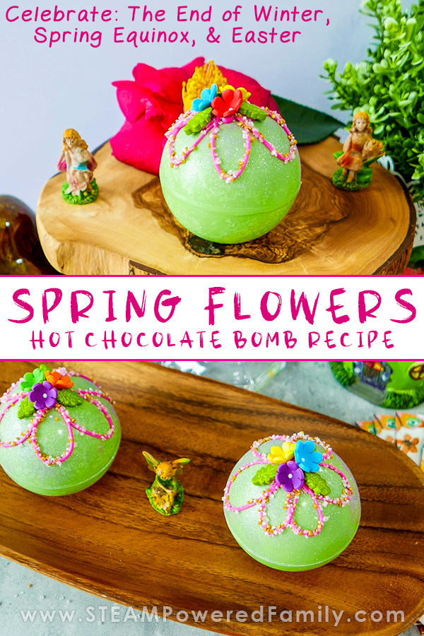 Spring Hot Chocolate Bombs with Sparkle
